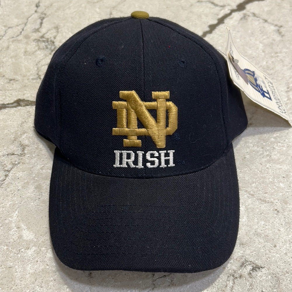 NWT Notre Dame baseball hat. Solid back. Embroidered logo.